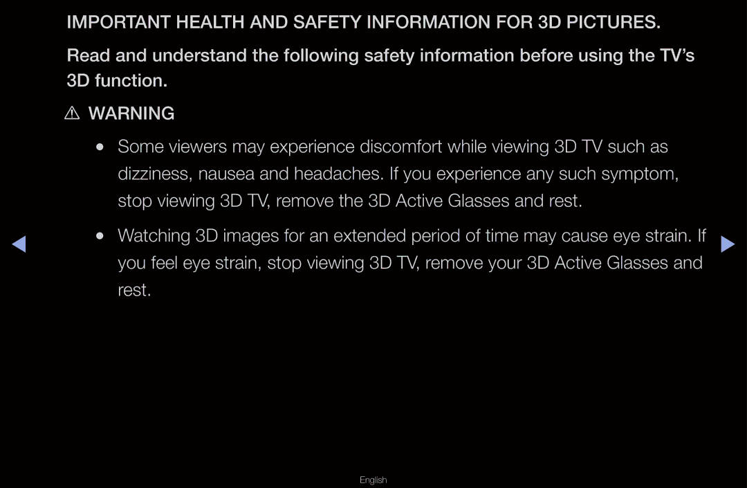 Samsung UN55D6000SF manual Important Health and Safety Information for 3D Pictures, Rest 