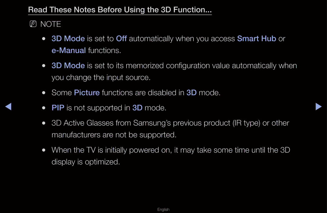 Samsung UN55D6000SF manual Read These Notes Before Using the 3D Function 