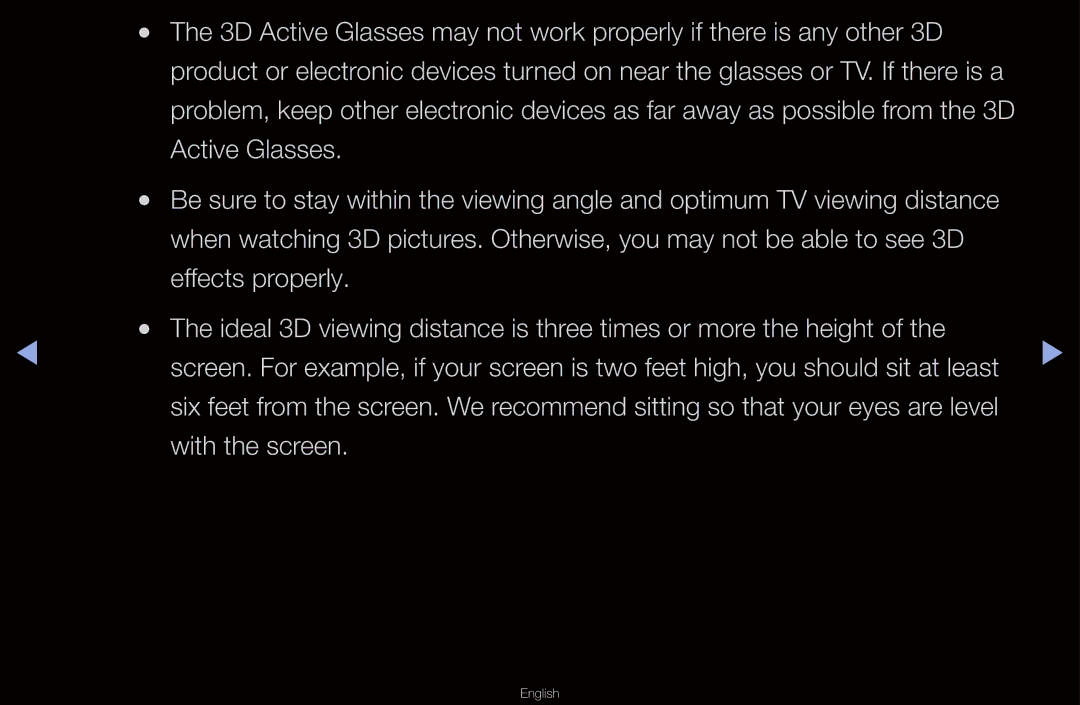 Samsung UN55D6000SF manual Active Glasses, With the screen 