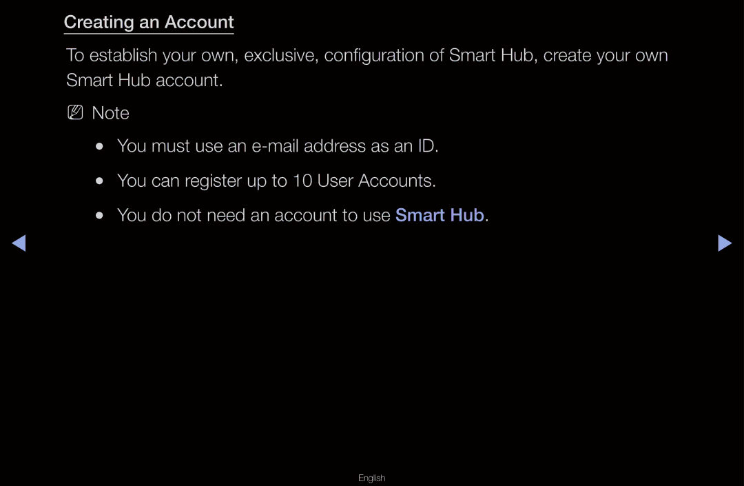 Samsung UN55D6000SF manual You do not need an account to use Smart Hub 