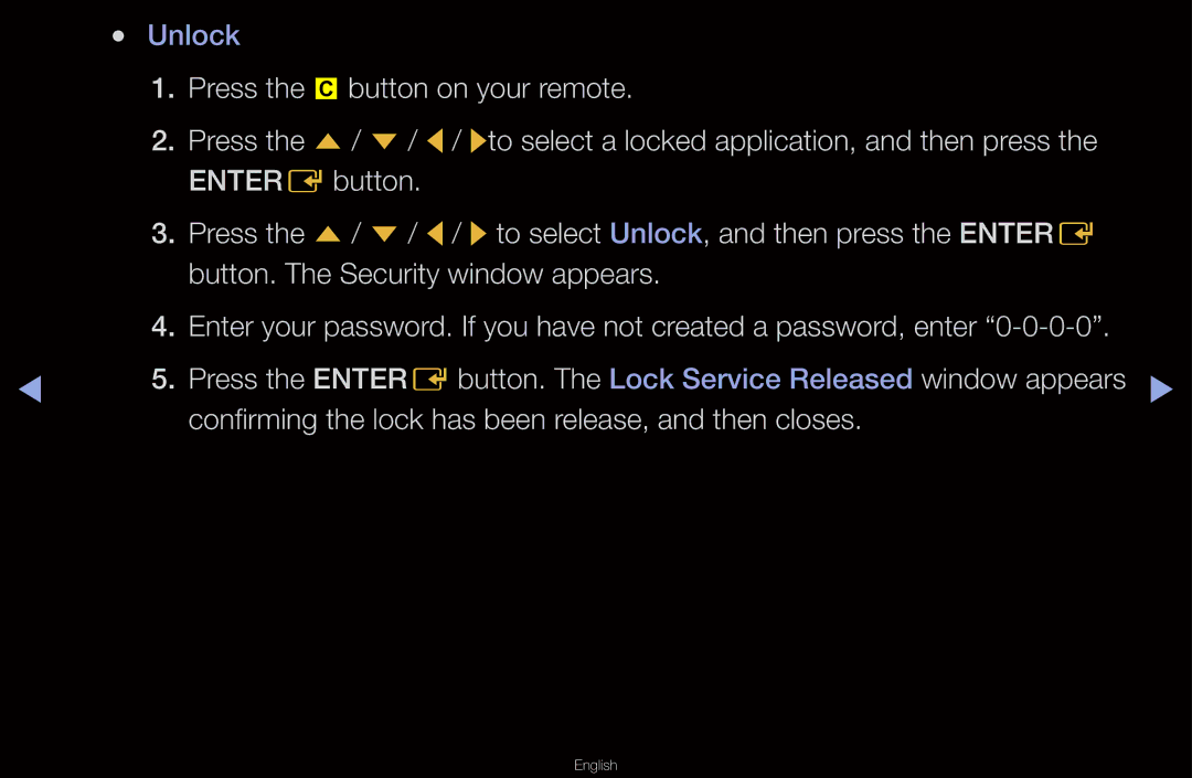 Samsung UN55D6000SF manual Unlock 