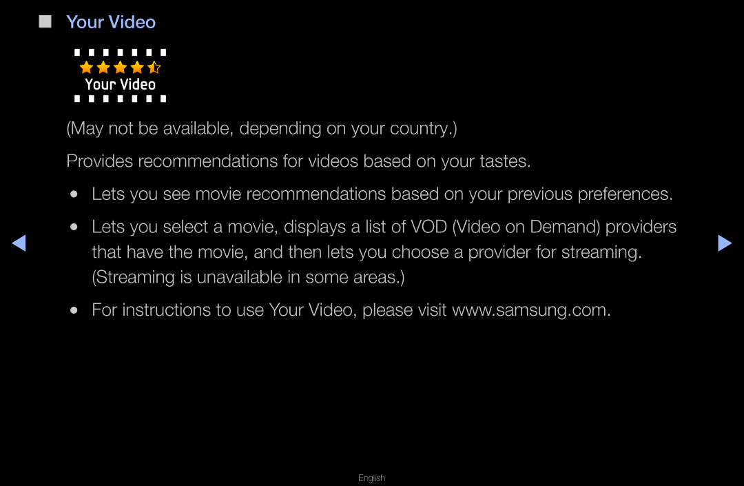 Samsung UN55D6000SF manual Your Video 