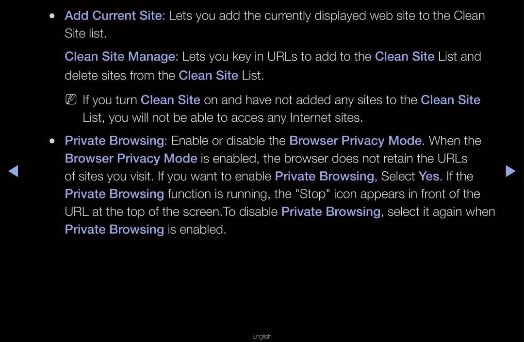 Samsung UN55D6000SF manual Private Browsing is enabled 