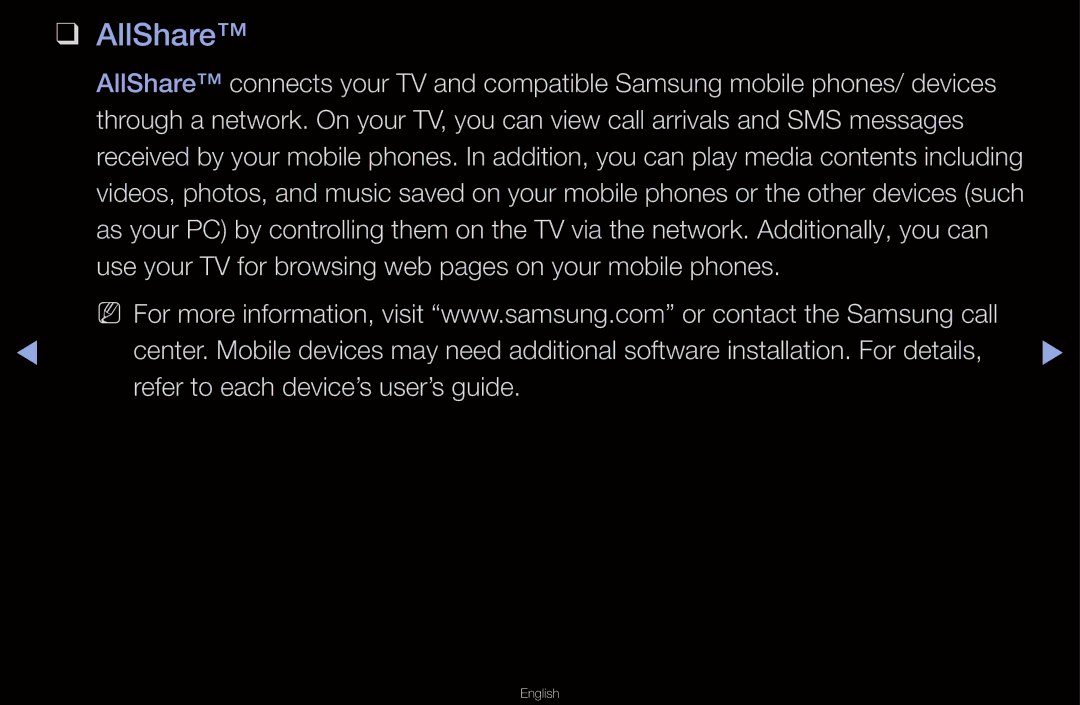 Samsung UN55D6000SF manual AllShare 