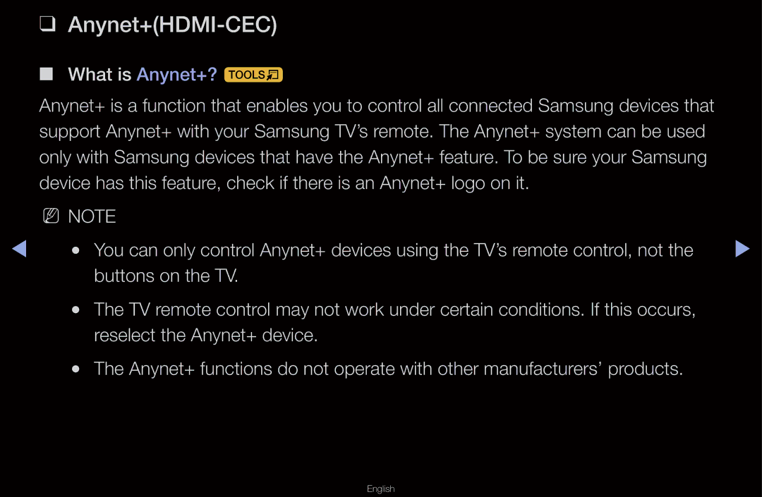 Samsung UN55D6000SF manual Anynet+HDMI-CEC 