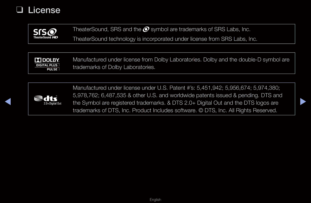 Samsung UN55D6000SF manual License 