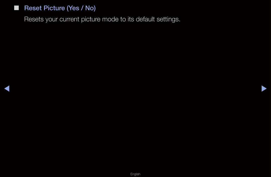 Samsung UN55D6000SF manual Resets your current picture mode to its default settings 