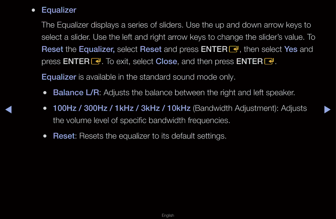 Samsung UN55D6000SF manual Equalizer 