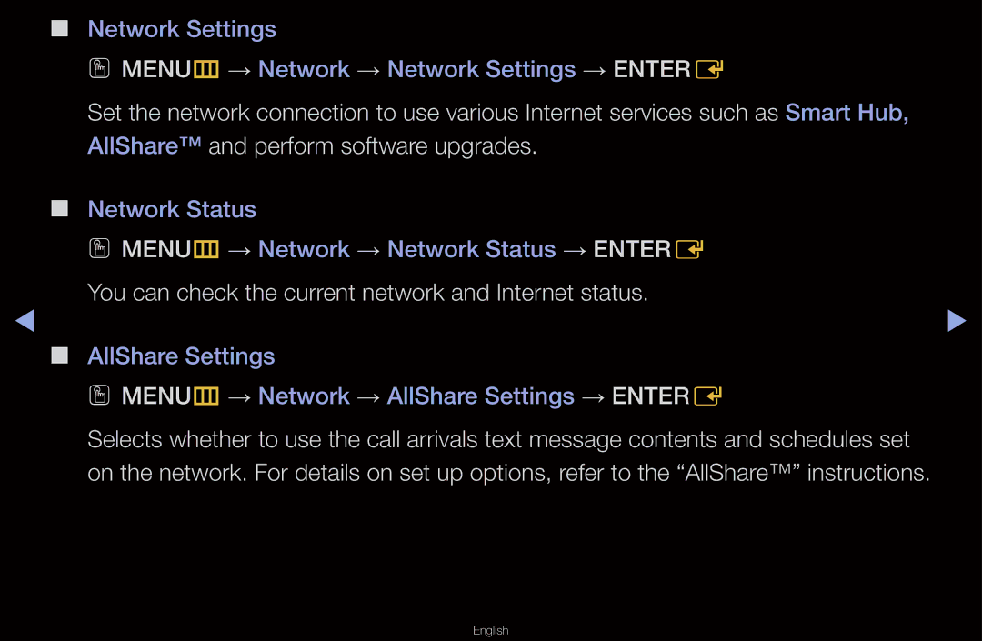 Samsung UN55D6000SF manual You can check the current network and Internet status 