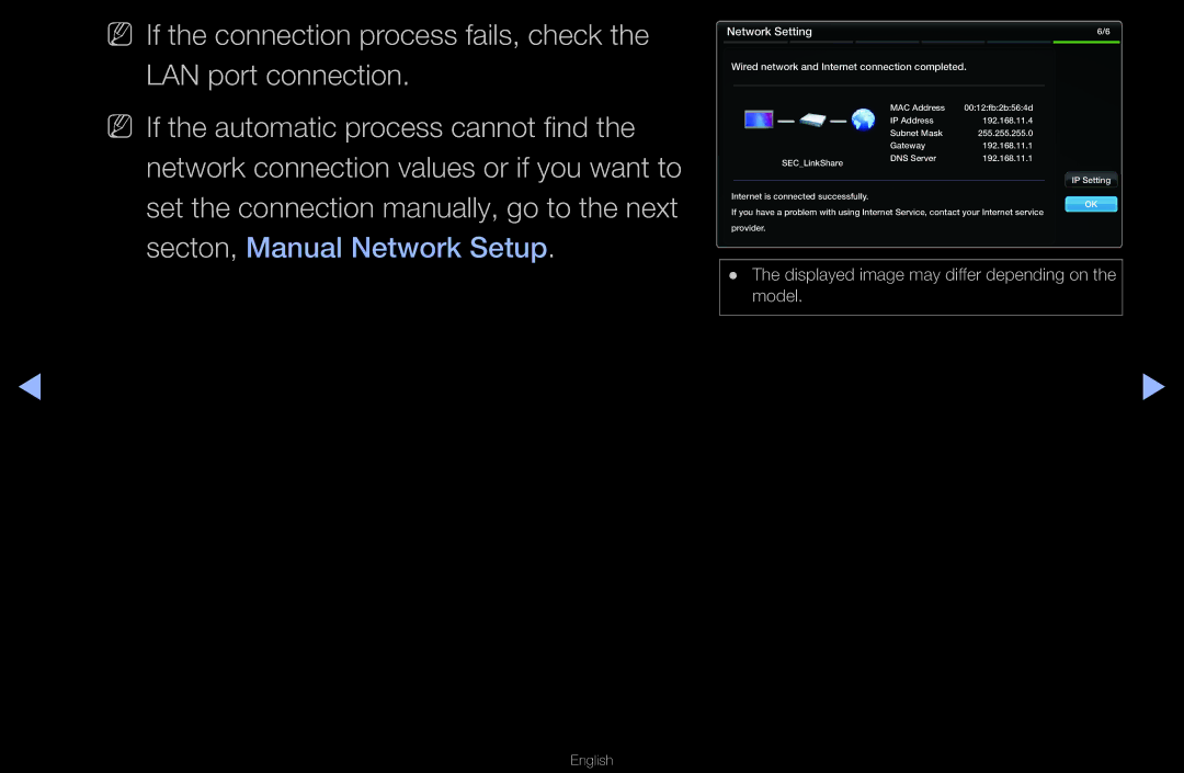 Samsung UN55D6000SF manual Network Setting 