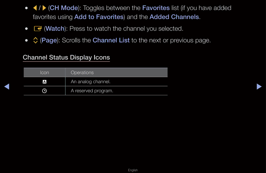 Samsung UN55D6000SF manual Icon Operations An analog channel Reserved program 