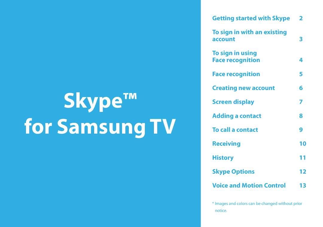 Samsung UN55ES6500, UN55ES7003, UN50ES6500, UN32EH5300 manual Skype For Samsung TV 