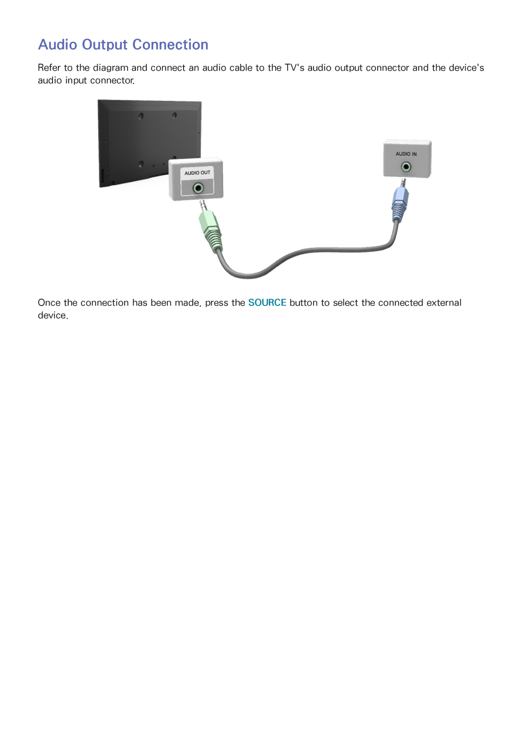 Samsung UN55HU6840 manual Audio Output Connection 