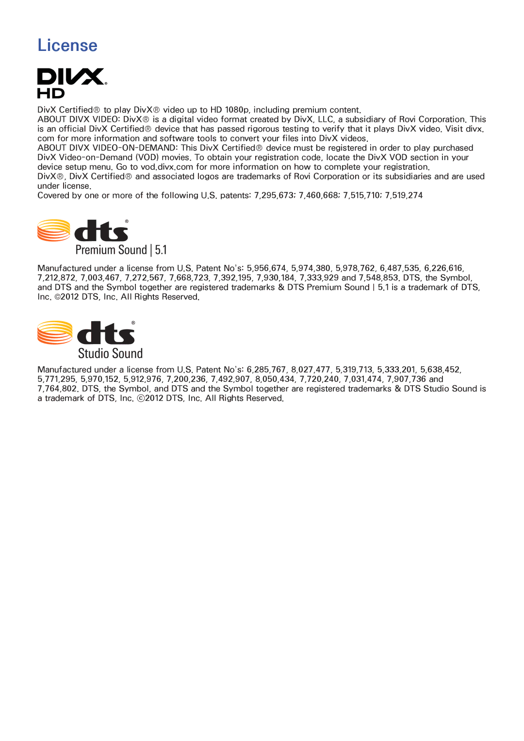 Samsung UN55HU6840 manual License 