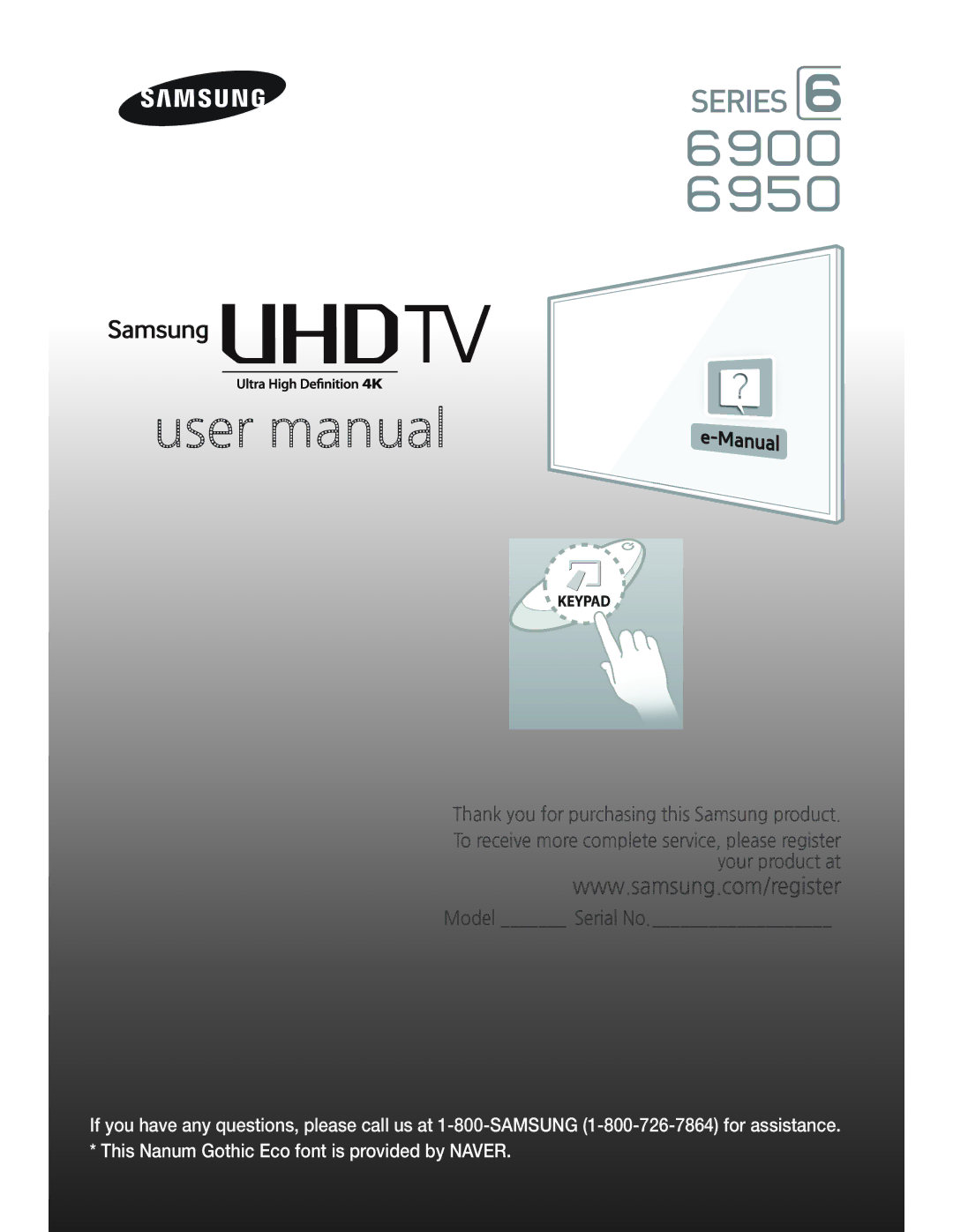 Samsung UN55HU6950 manual Thank you for purchasing this Samsung product 