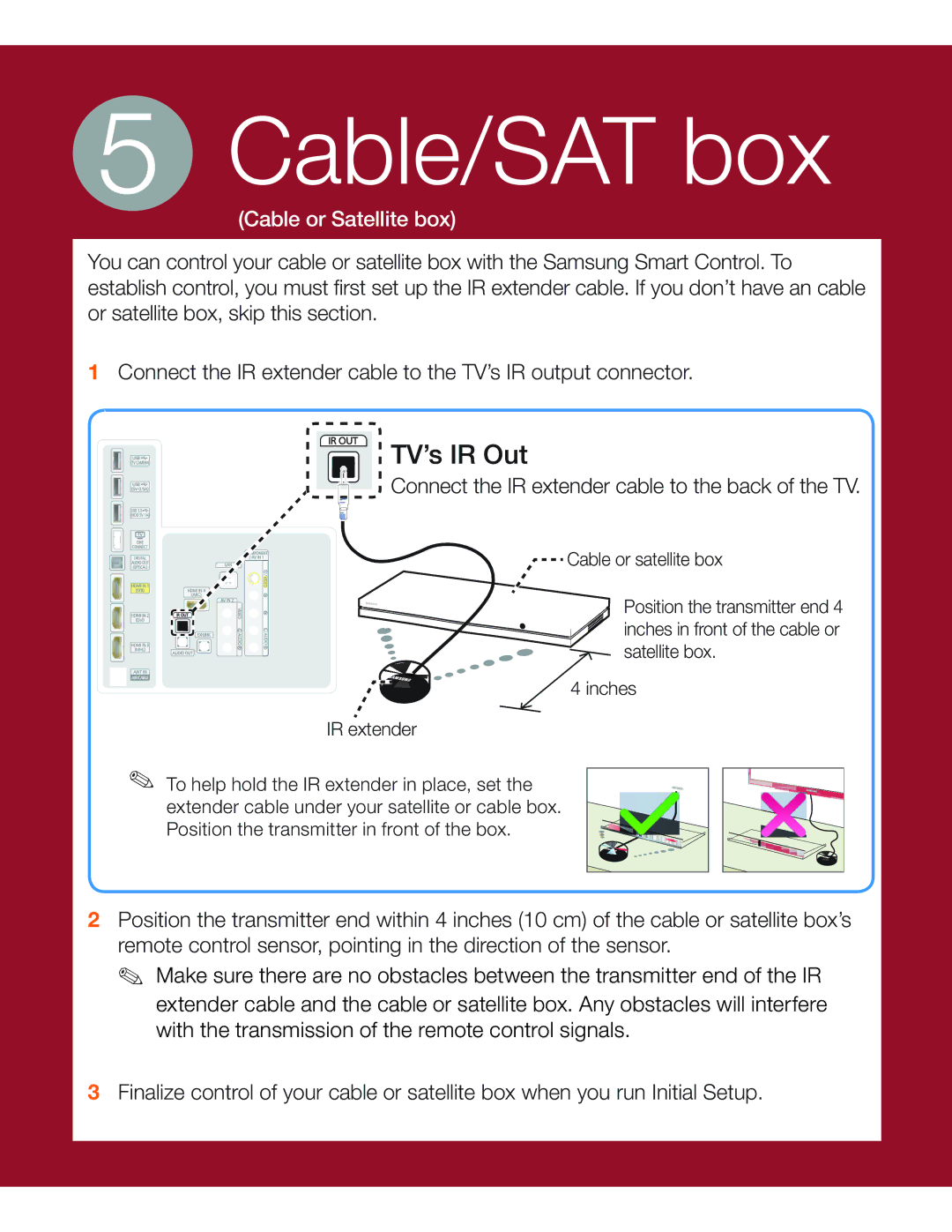 Samsung UN55HU6950 manual Cable/SAT box 