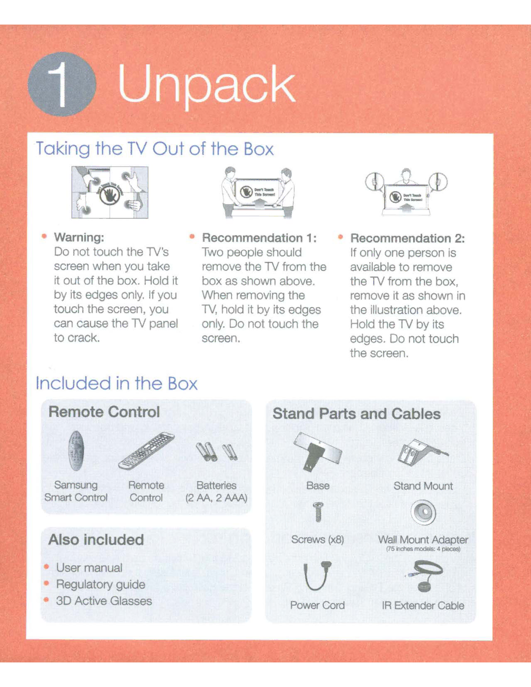 Samsung UN55HU8550 manual Included in the Box 