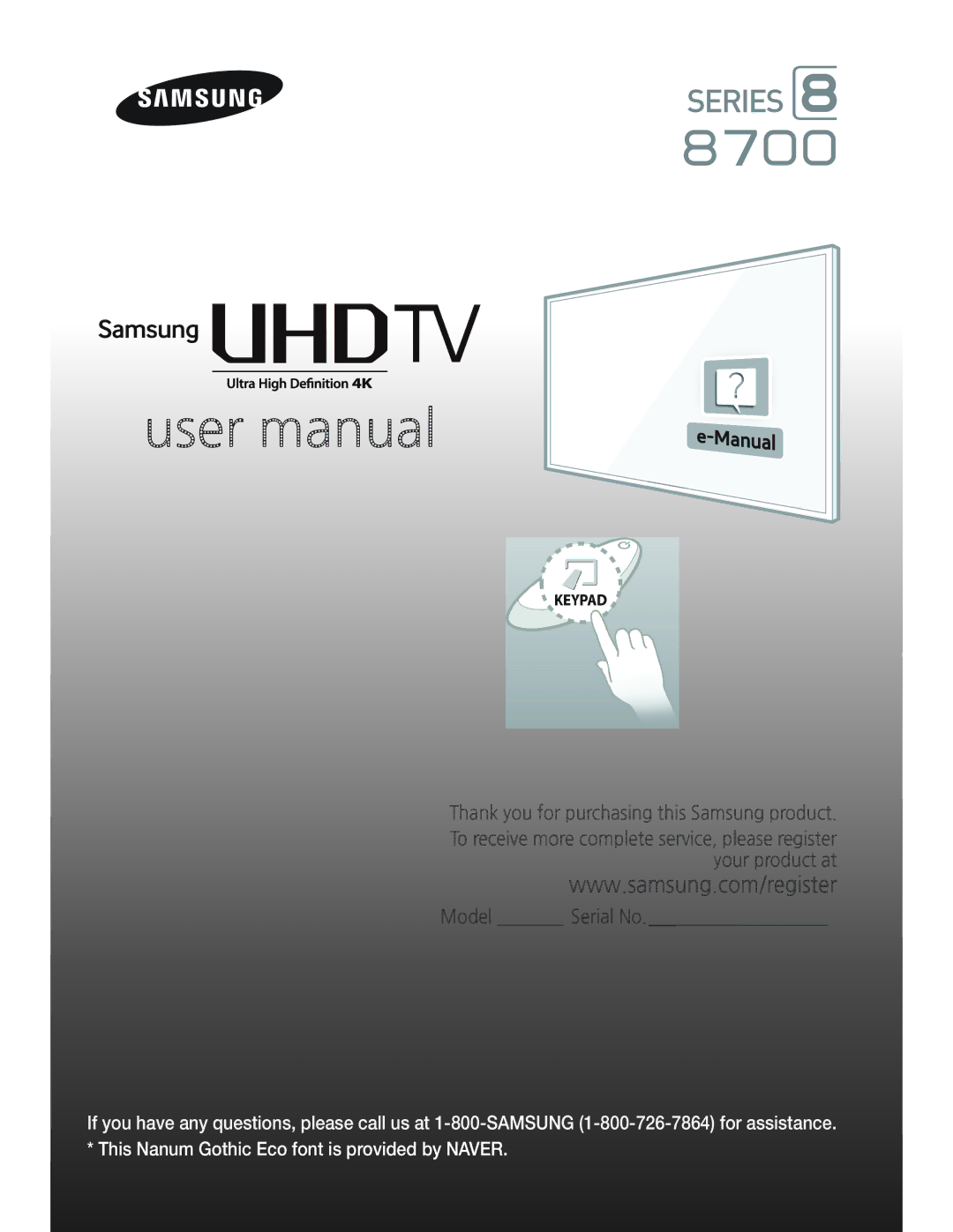 Samsung UN55HU8700 manual Thank you for purchasing this Samsung product 