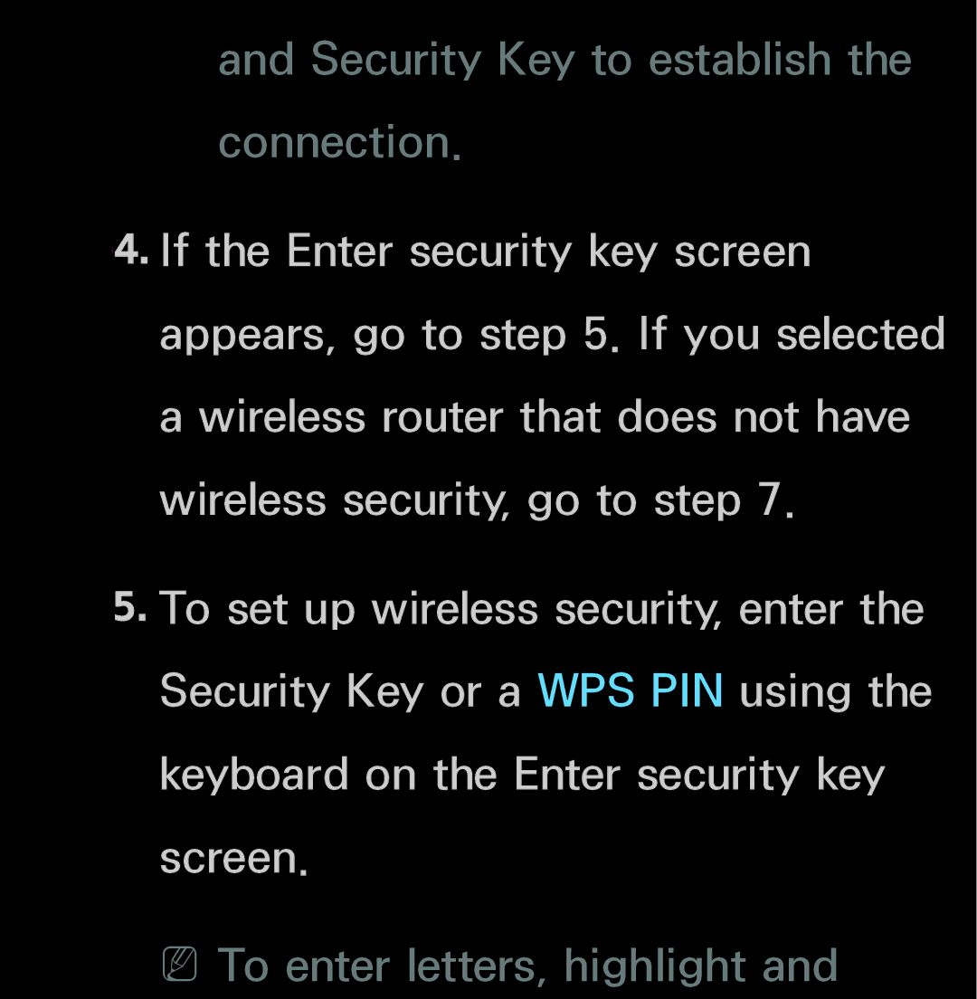 Samsung UN60FH6200, UN55ES6150 manual Security Key to establish the connection 