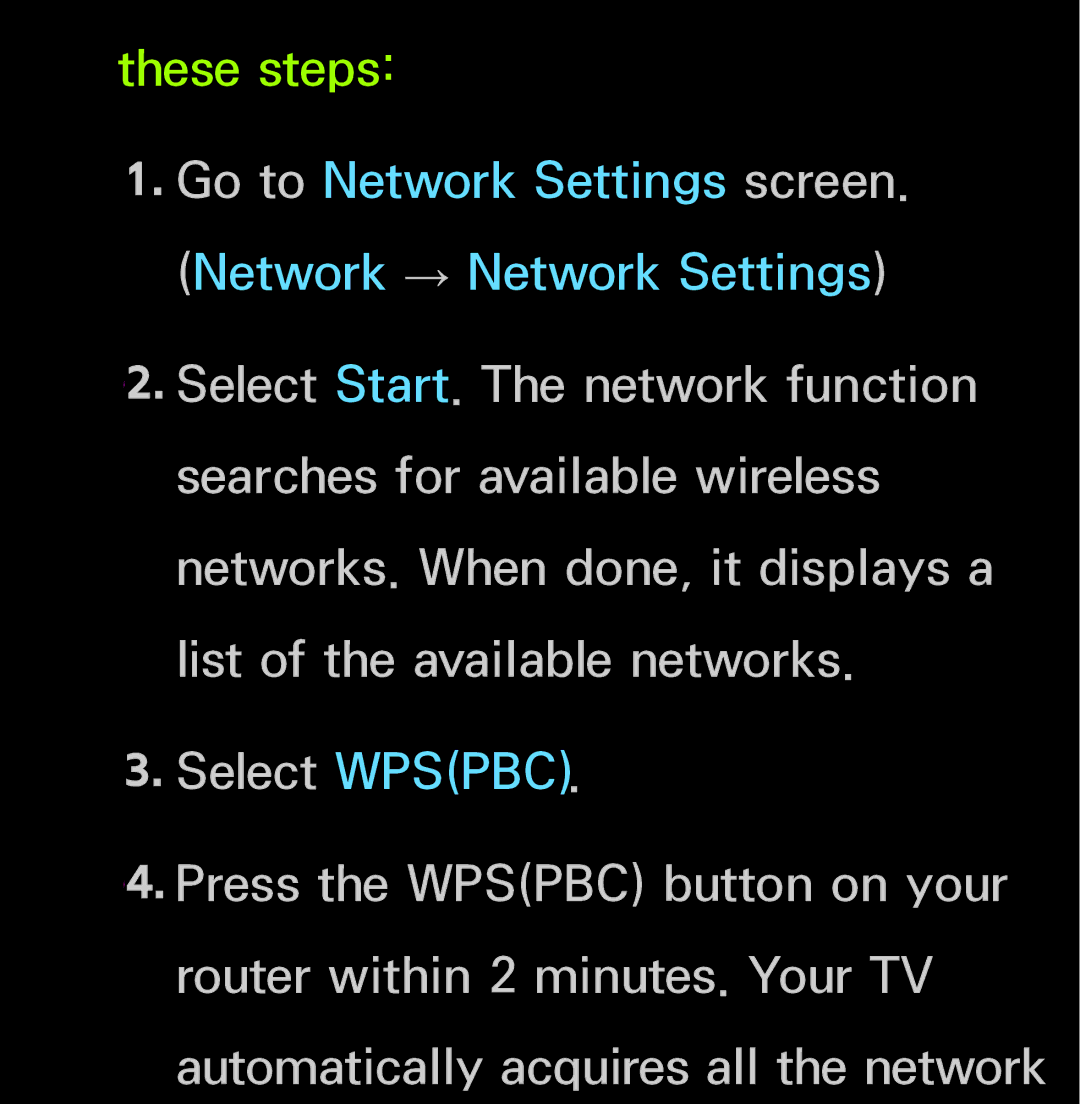 Samsung UN55ES6150, UN60FH6200 manual These steps 