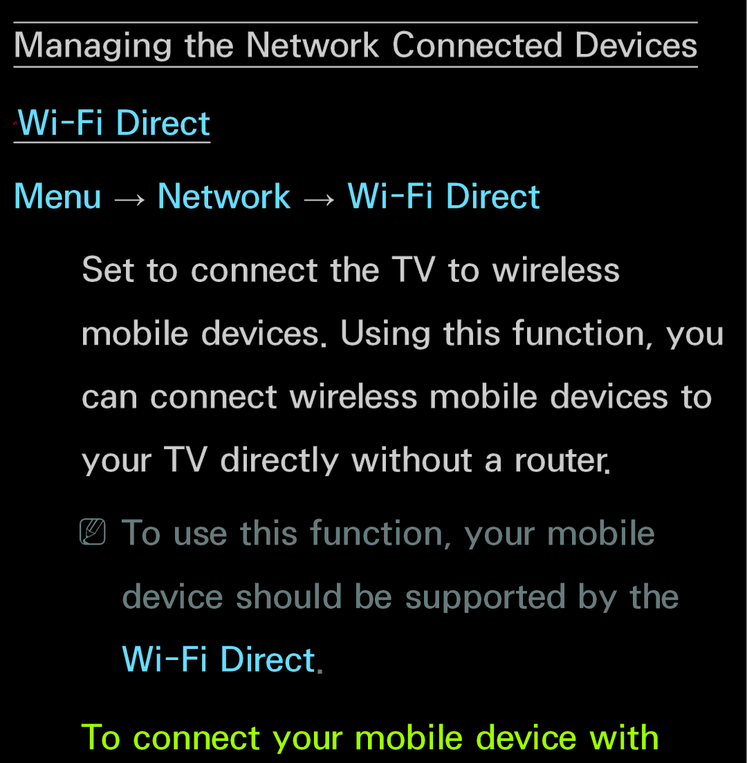 Samsung UN60FH6200, UN55ES6150 manual Managing the Network Connected Devices 