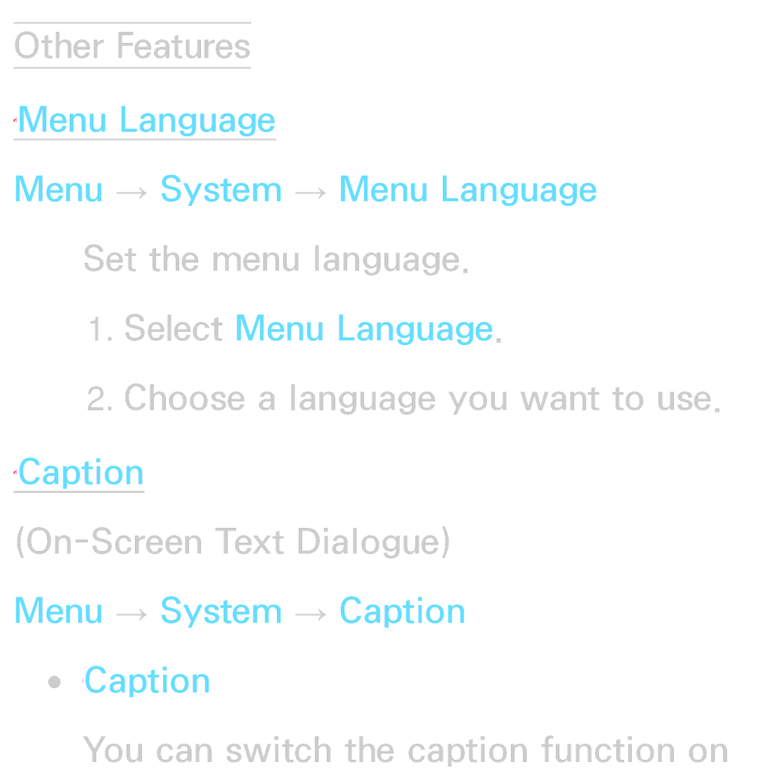 Samsung UN55ES6150, UN60FH6200 manual Set the menu language, Choose a language you want to use, On-Screen Text Dialogue 