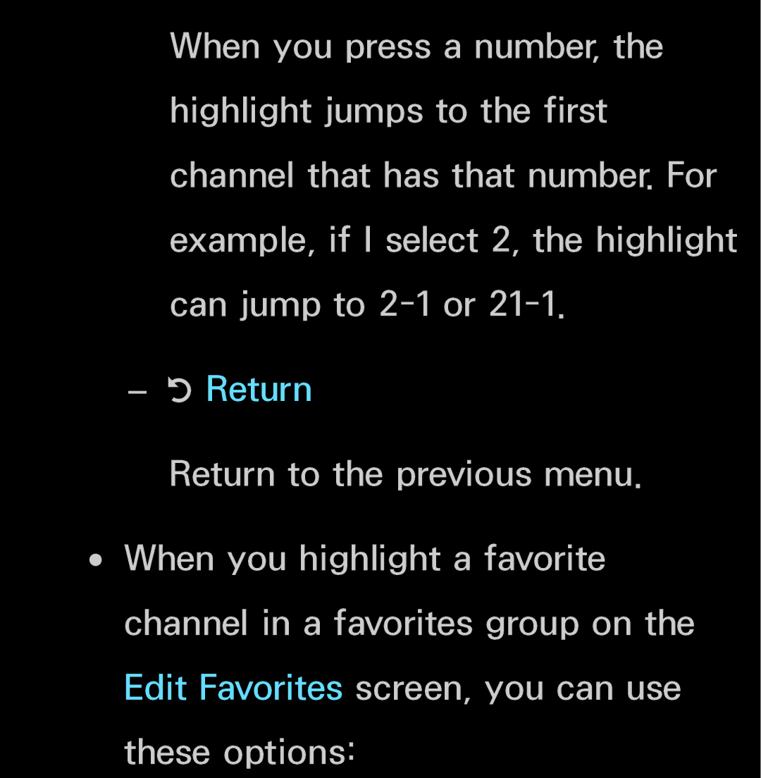 Samsung UN55ES6150, UN60FH6200 manual Return 