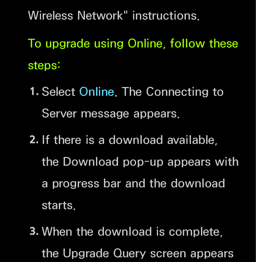 Samsung UN55ES6150, UN60FH6200 manual Wireless Network instructions 