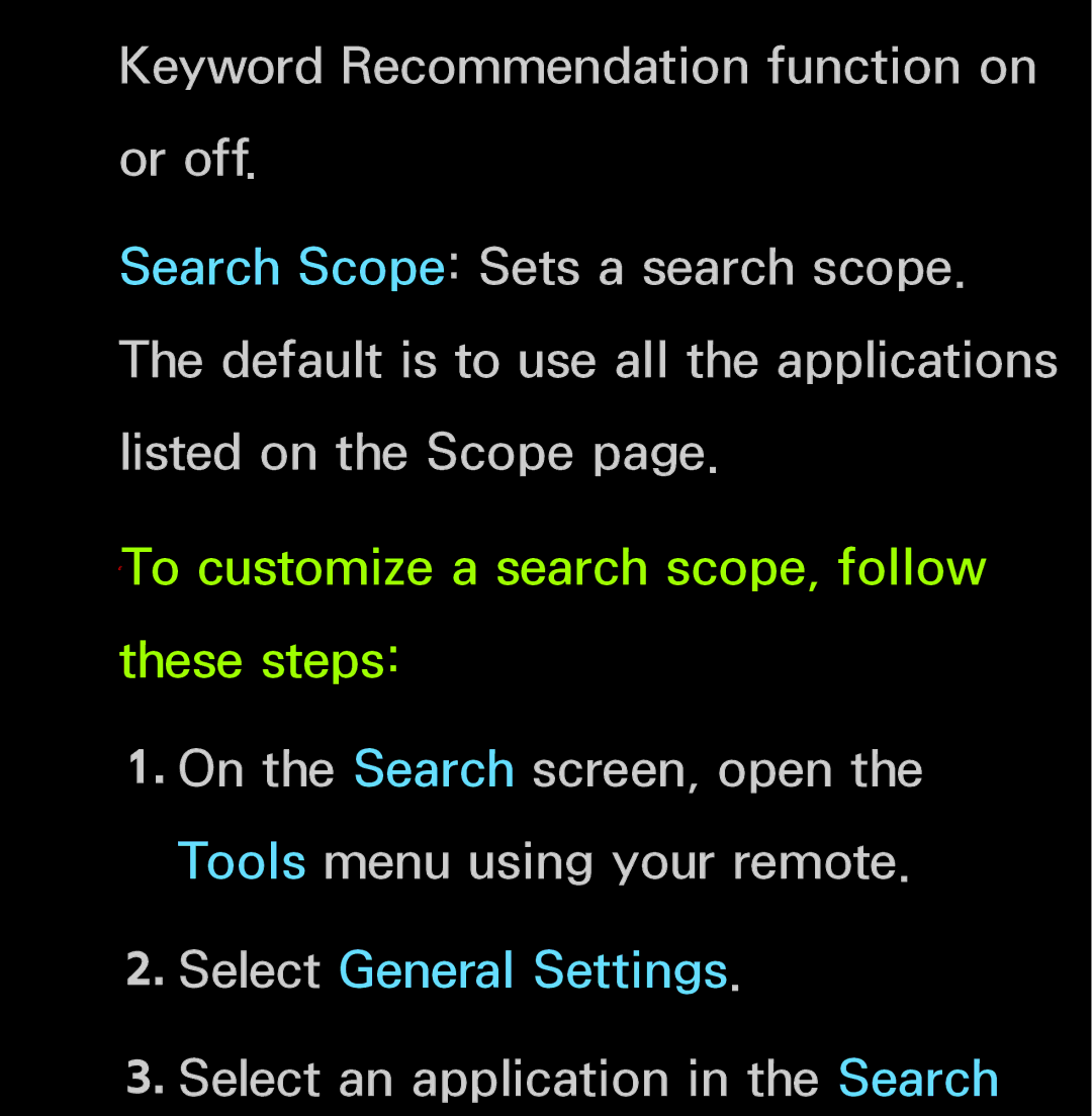 Samsung UN55ES6150 manual On the Search screen, open the Tools menu using your remote, Select an application in the Search 