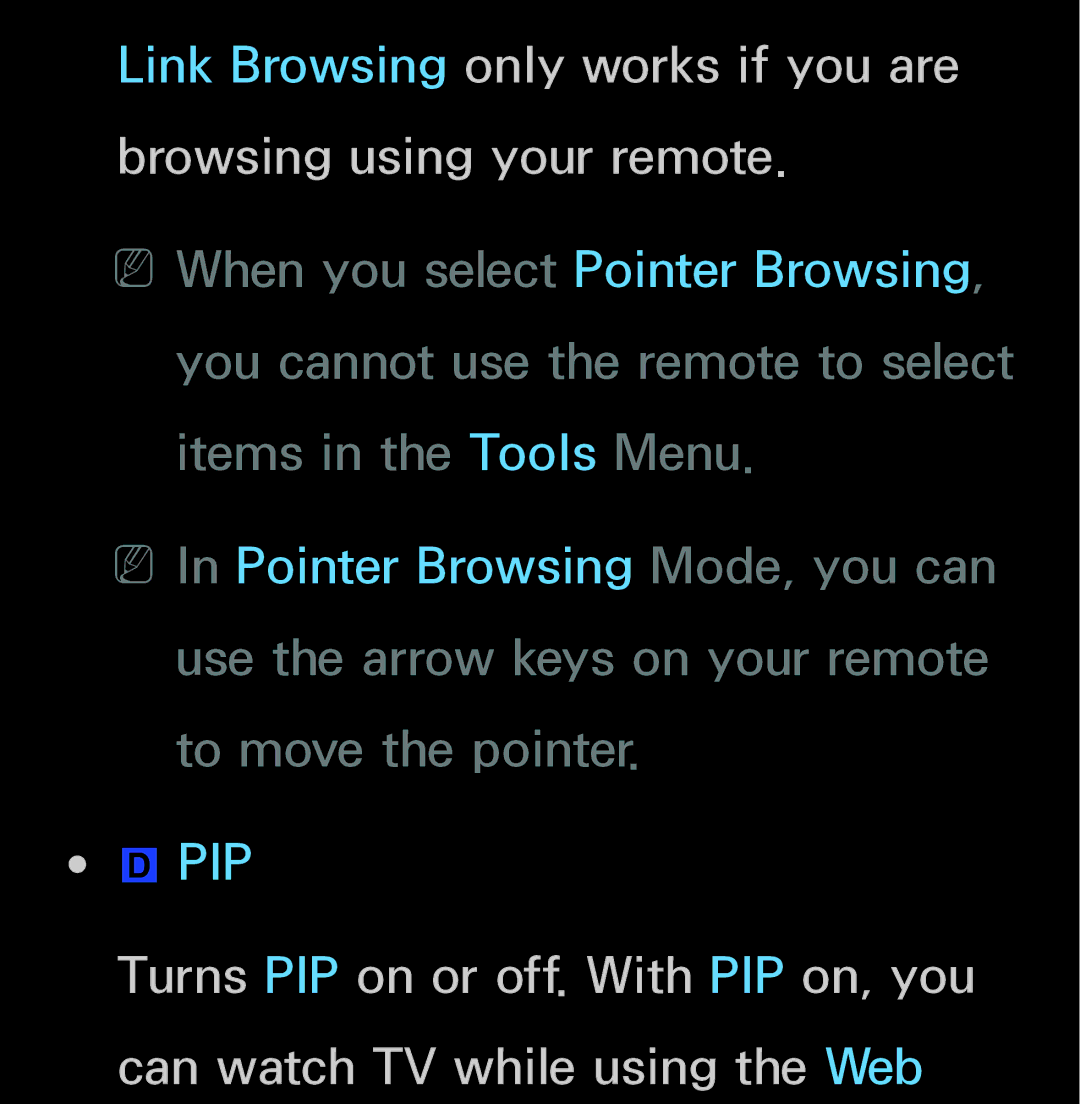 Samsung UN55ES6150, UN60FH6200 manual Pip 