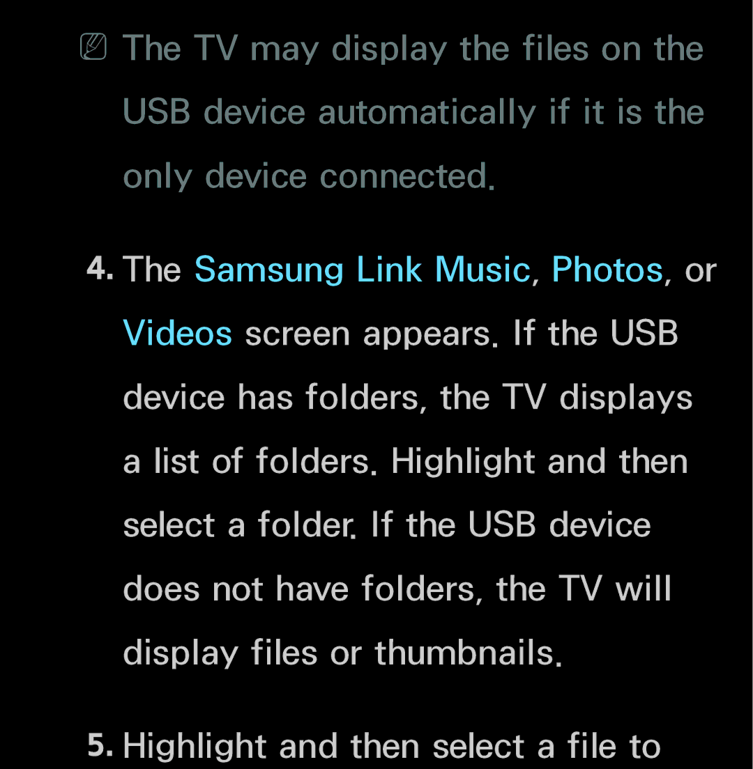 Samsung UN60FH6200, UN55ES6150 manual Highlight and then select a file to 