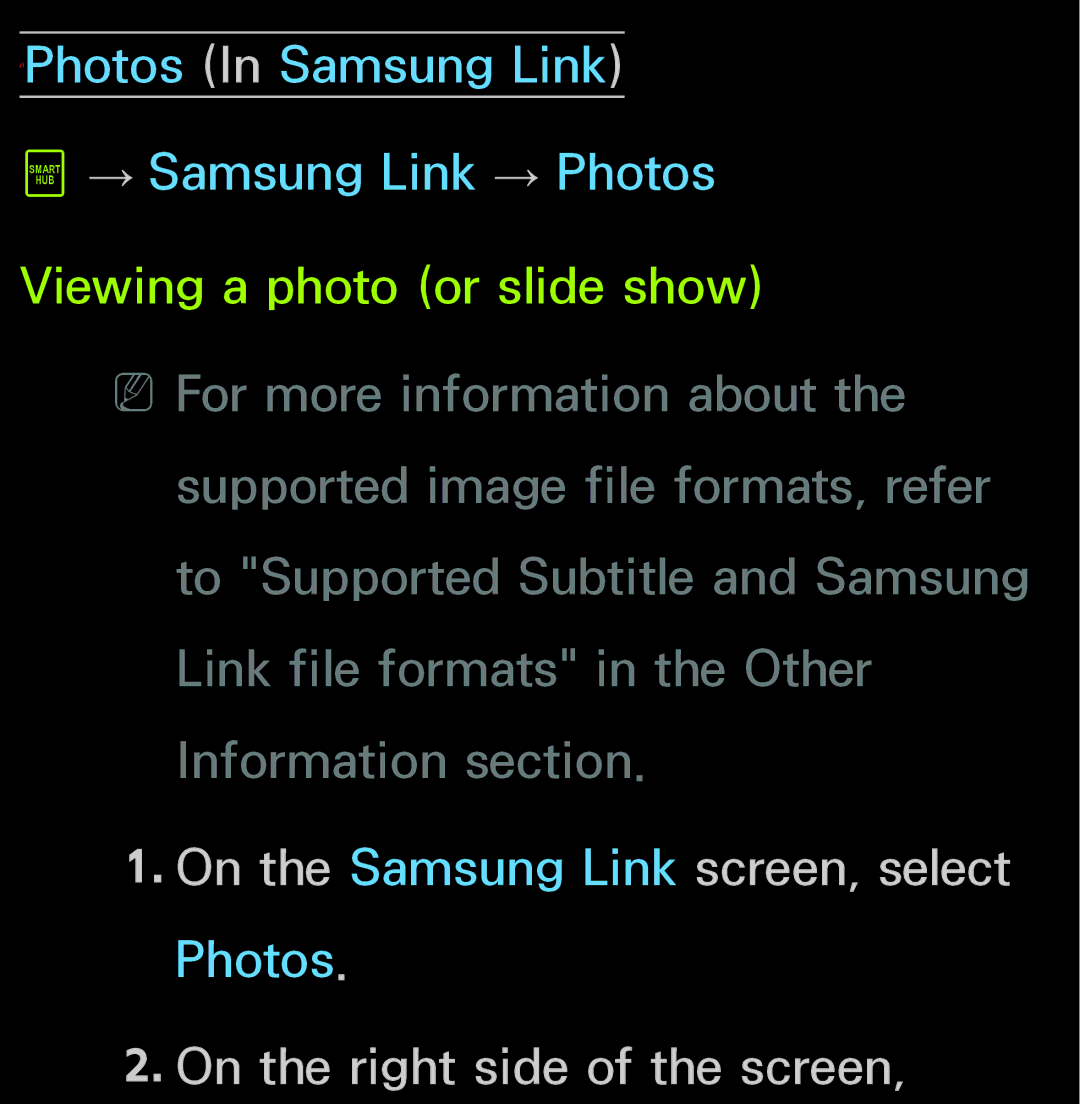 Samsung UN55ES6150, UN60FH6200 manual Viewing a photo or slide show 