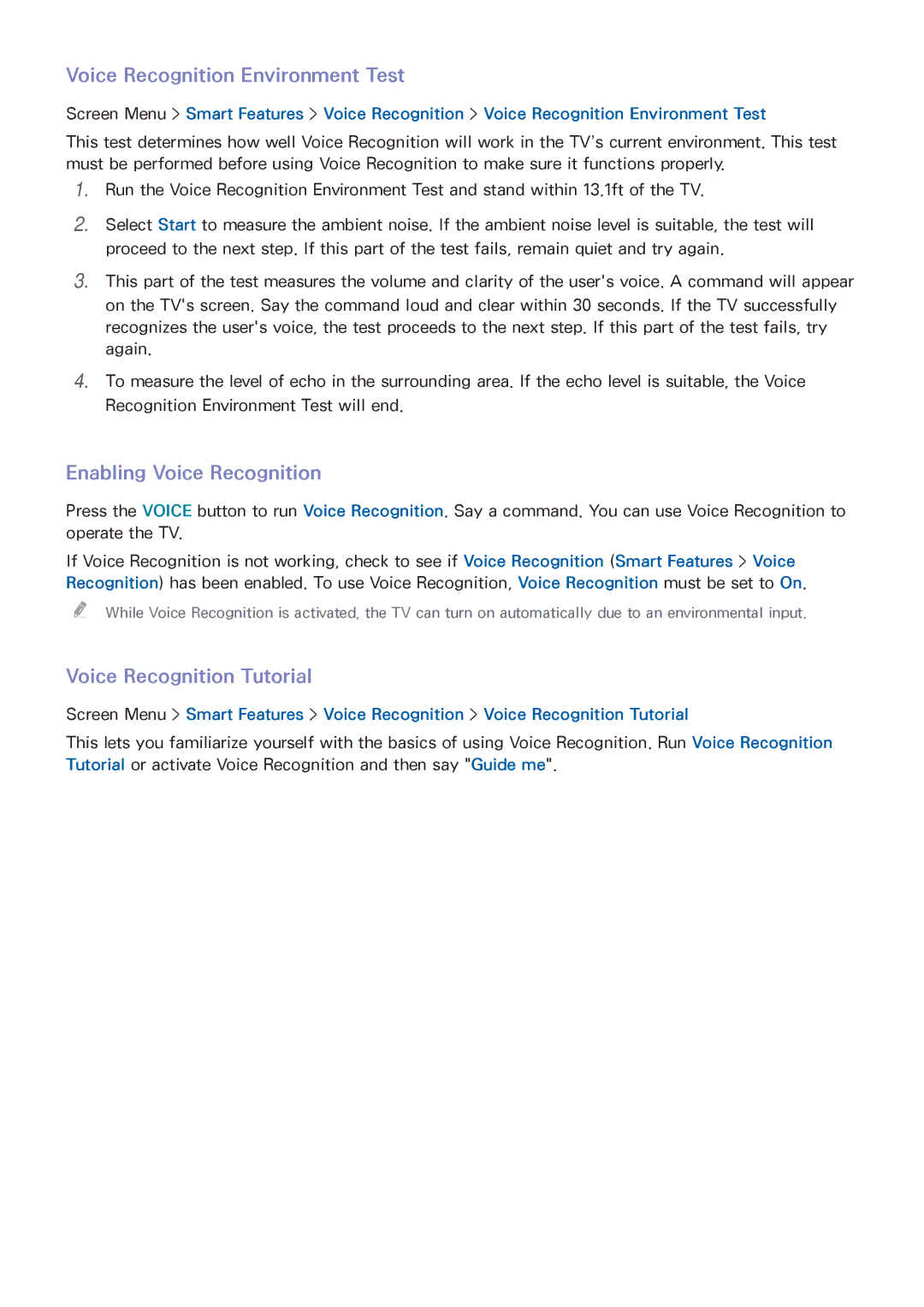 Samsung UN60F8000BF, UN65F8000 Voice Recognition Environment Test, Enabling Voice Recognition, Voice Recognition Tutorial 