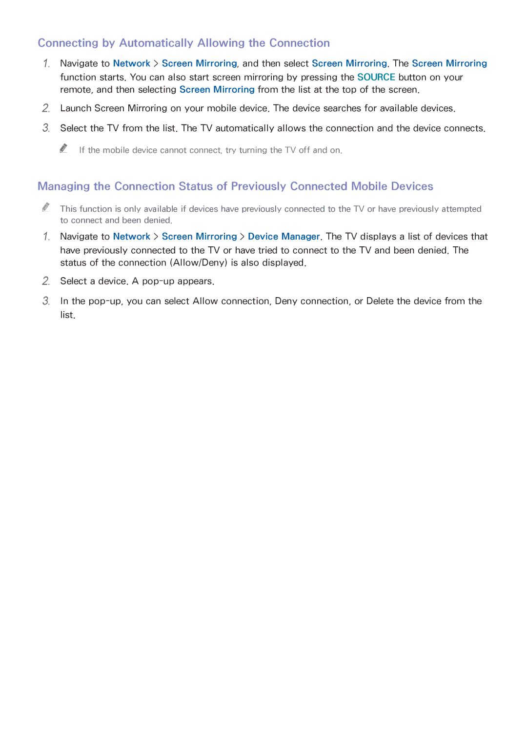 Samsung UN65HU8550 manual 222 333, Connecting by Automatically Allowing the Connection 