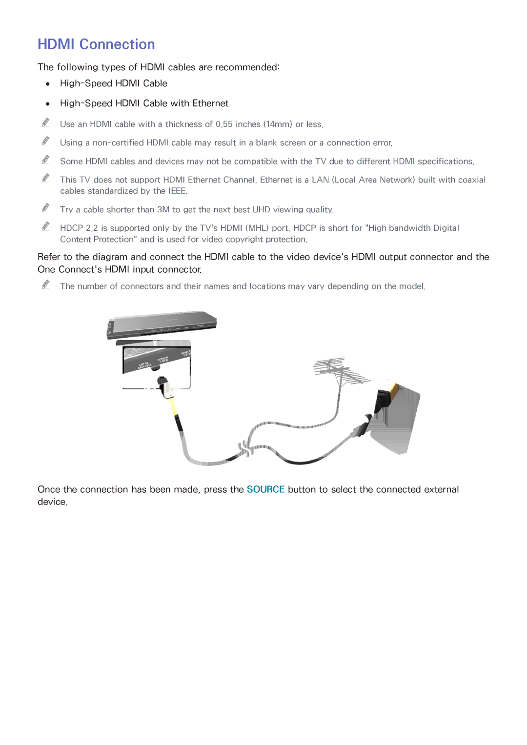 Samsung UN65HU9000 manual Hdmi Connection 