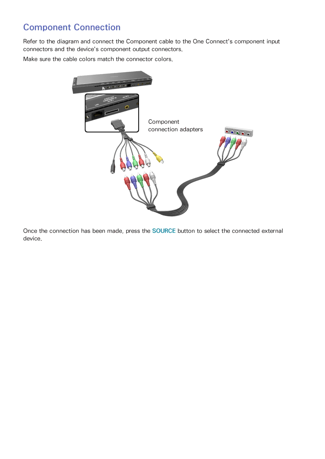 Samsung UN65HU9000 manual Component Connection 