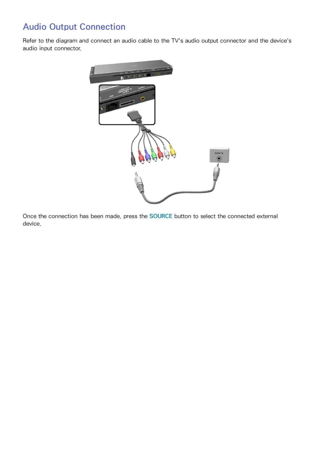 Samsung UN65HU9000 manual Audio Output Connection 