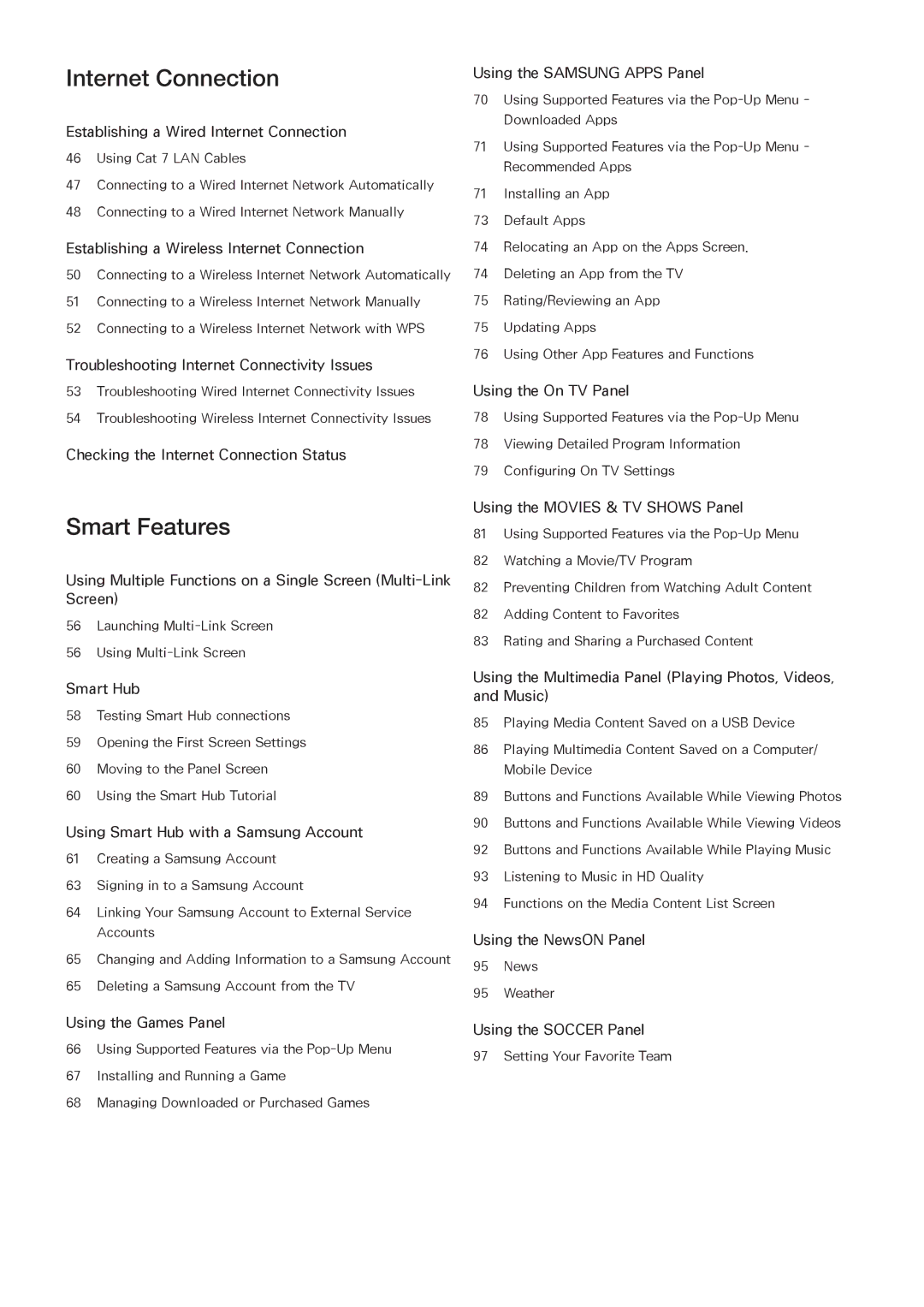 Samsung UN65HU9000 manual Internet Connection 