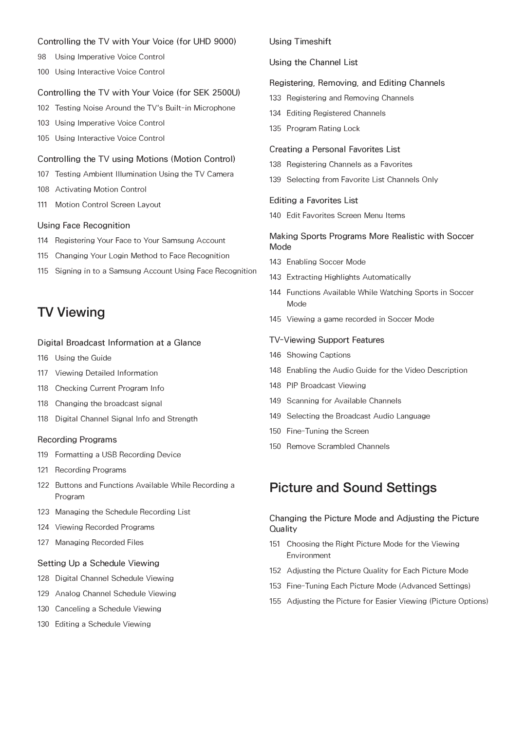 Samsung UN65HU9000 manual TV Viewing 