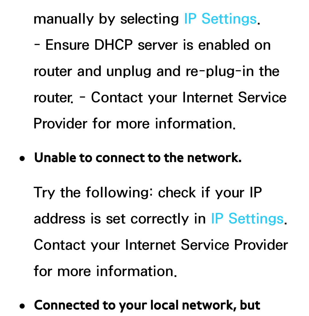 Samsung UN75ES9000XZA, UN60ES7500XZA, UN60ES8000, UN55ES7003, UN46ES8000 manual Connected to your local network, but 