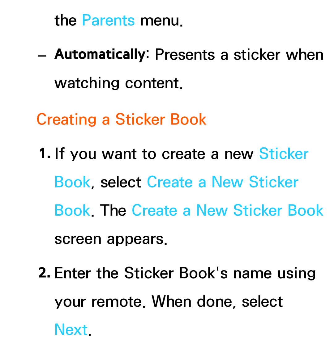 Samsung UN60ES8000, UN75ES9000XZA, UN60ES7500XZA, UN55ES7003, UN46ES8000 manual Creating a Sticker Book 