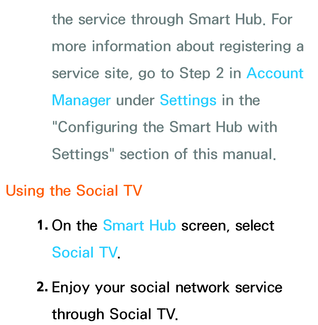 Samsung UN75ES9000XZA, UN60ES7500XZA, UN60ES8000, UN55ES7003, UN46ES8000 manual Using the Social TV 