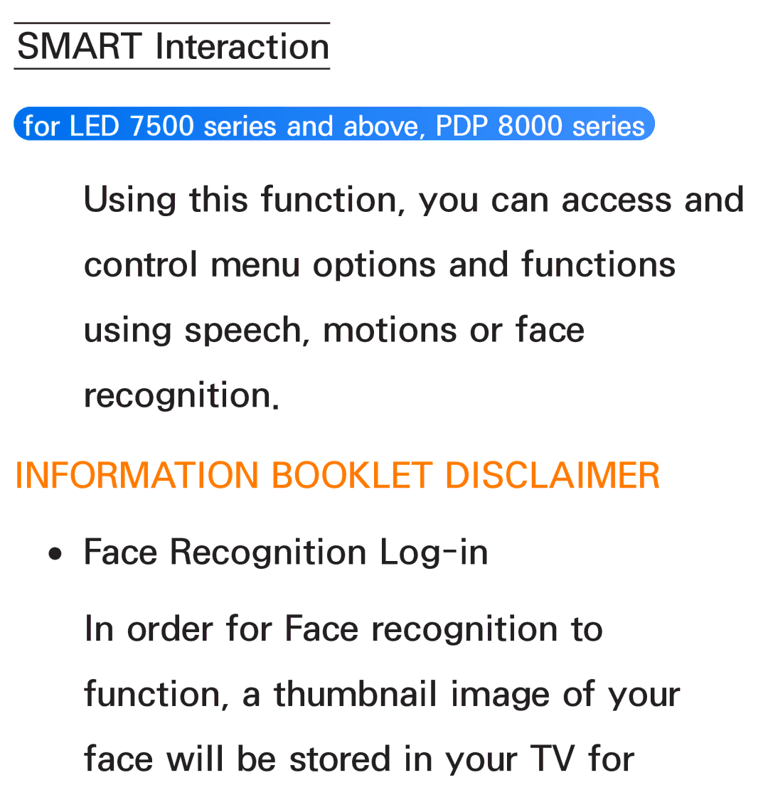 Samsung UN55ES7003, UN75ES9000XZA, UN60ES7500XZA, UN60ES8000, UN46ES8000 manual Information Booklet Disclaimer 