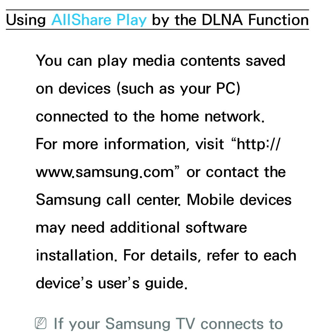 Samsung UN60ES7500XZA, UN75ES9000XZA, UN60ES8000, UN55ES7003, UN46ES8000 manual NNIf your Samsung TV connects to 