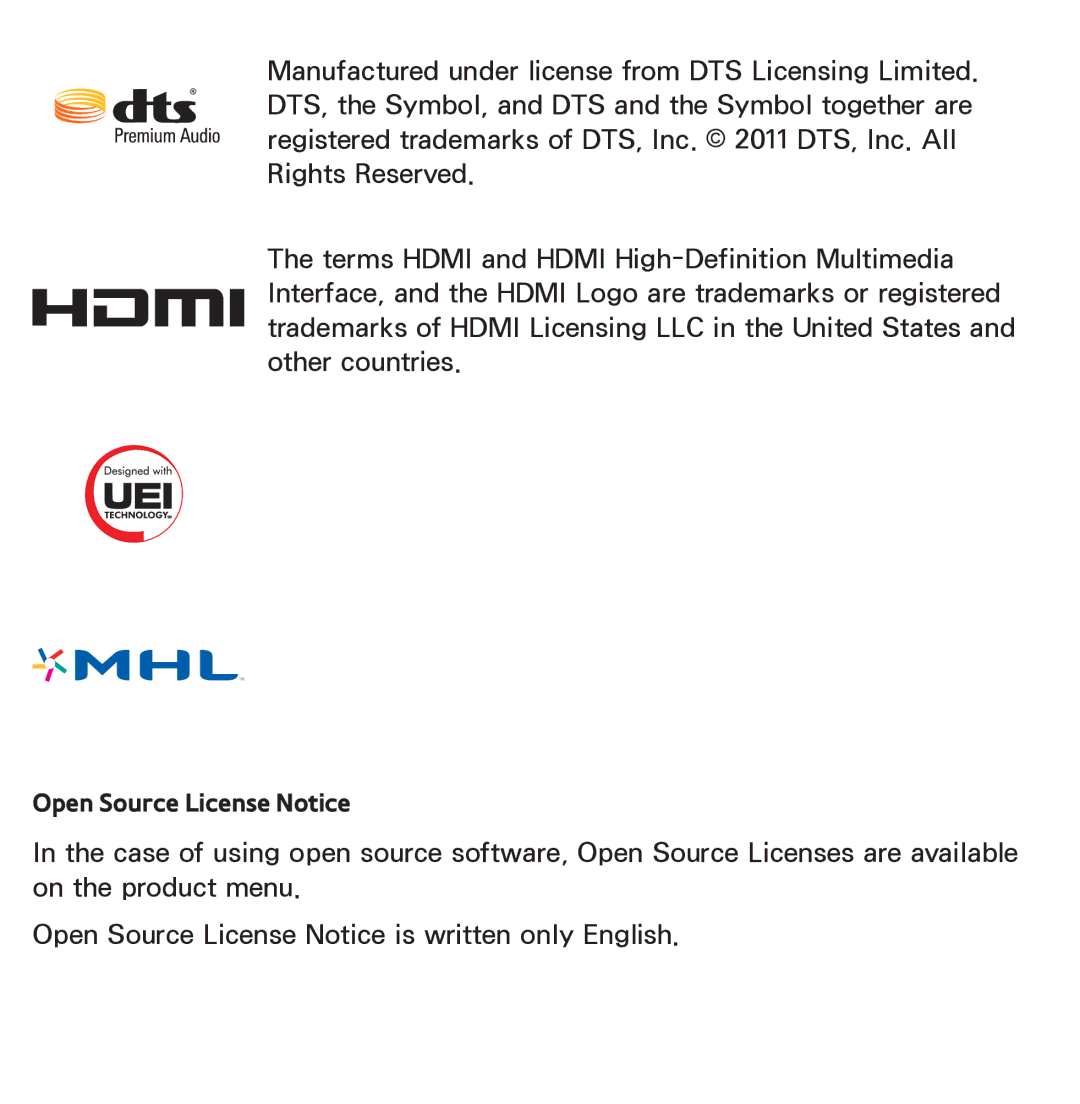 Samsung UN60ES7500XZA, UN75ES9000XZA, UN60ES8000, UN55ES7003, UN46ES8000 manual Open Source License Notice 