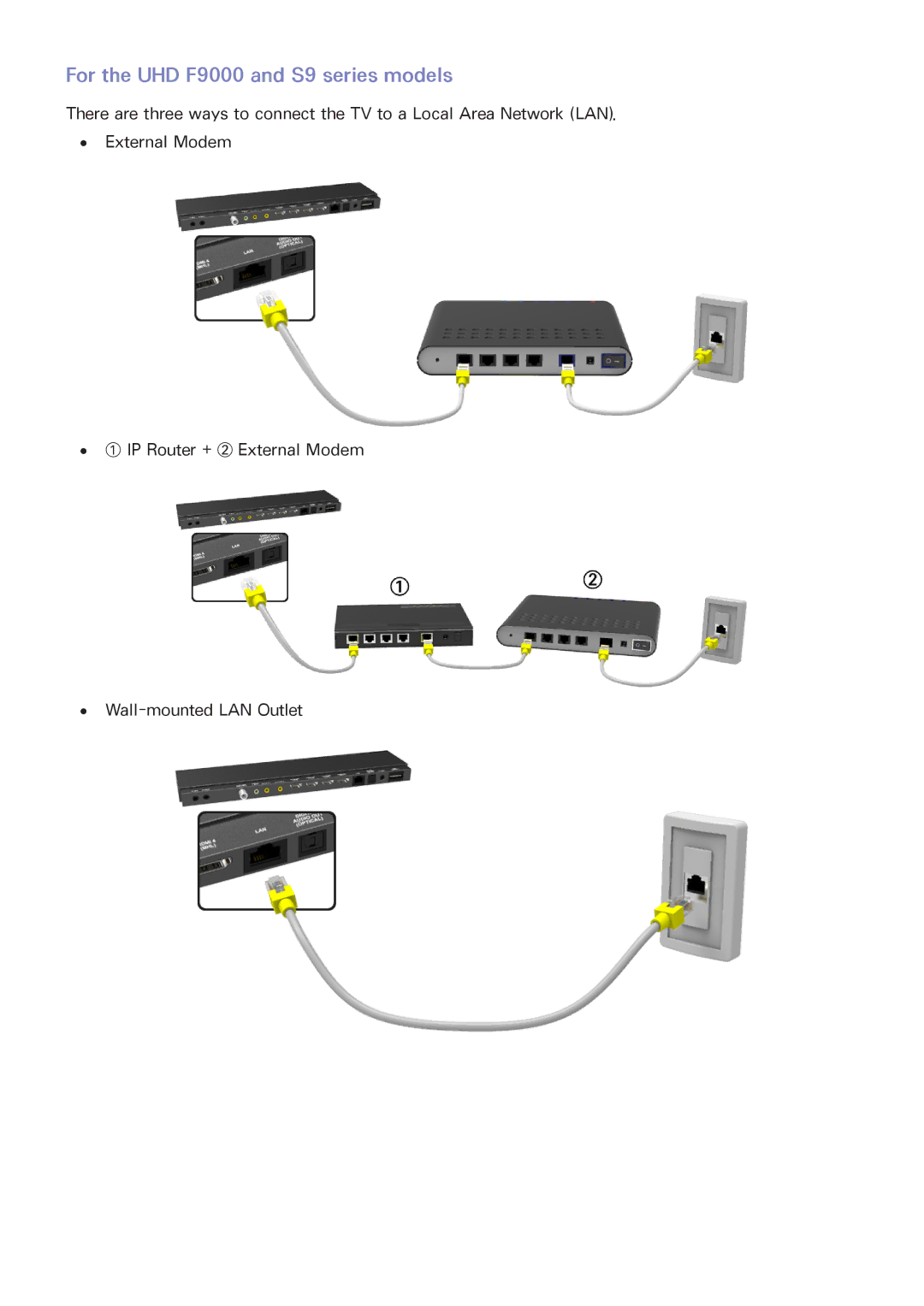 Samsung UN75F8000BF, UN65F8000BF, UN60F8000BF, UN55F8000BF, PN64F8500AFXZA manual For the UHD F9000 and S9 series models 