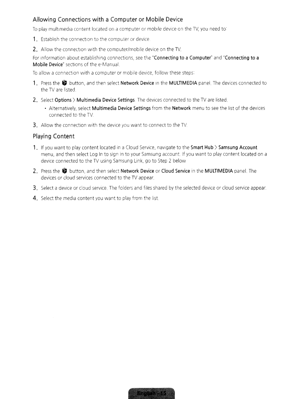 Samsung UN48H6350, UN75H6350, UN65H6350, UN60H6350 user manual Allowing, With, Mobile Device, Content 