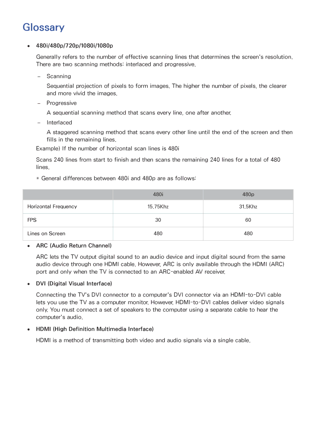 Samsung UN85HU8550 manual Glossary 