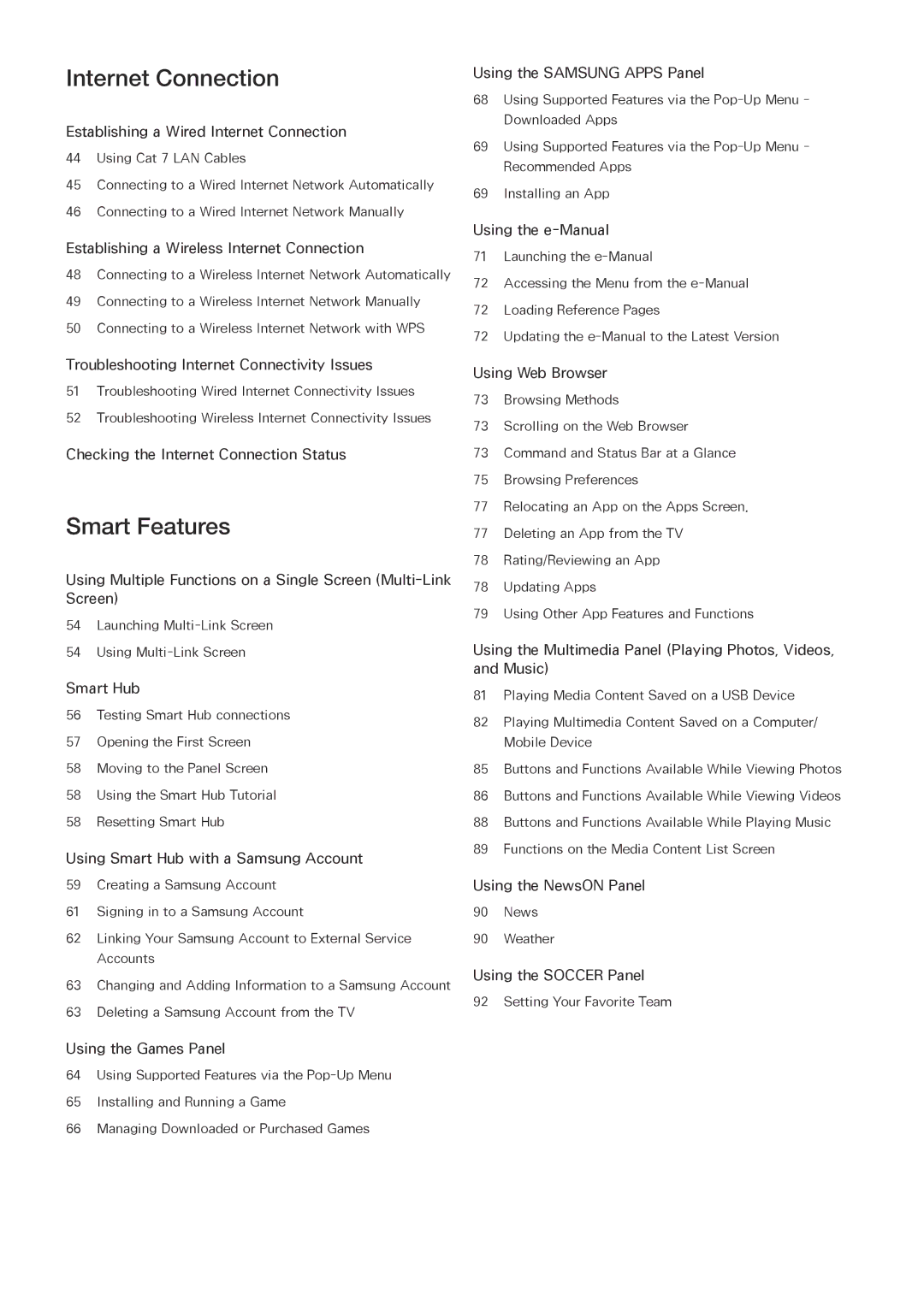 Samsung UN85HU8550 manual Internet Connection 