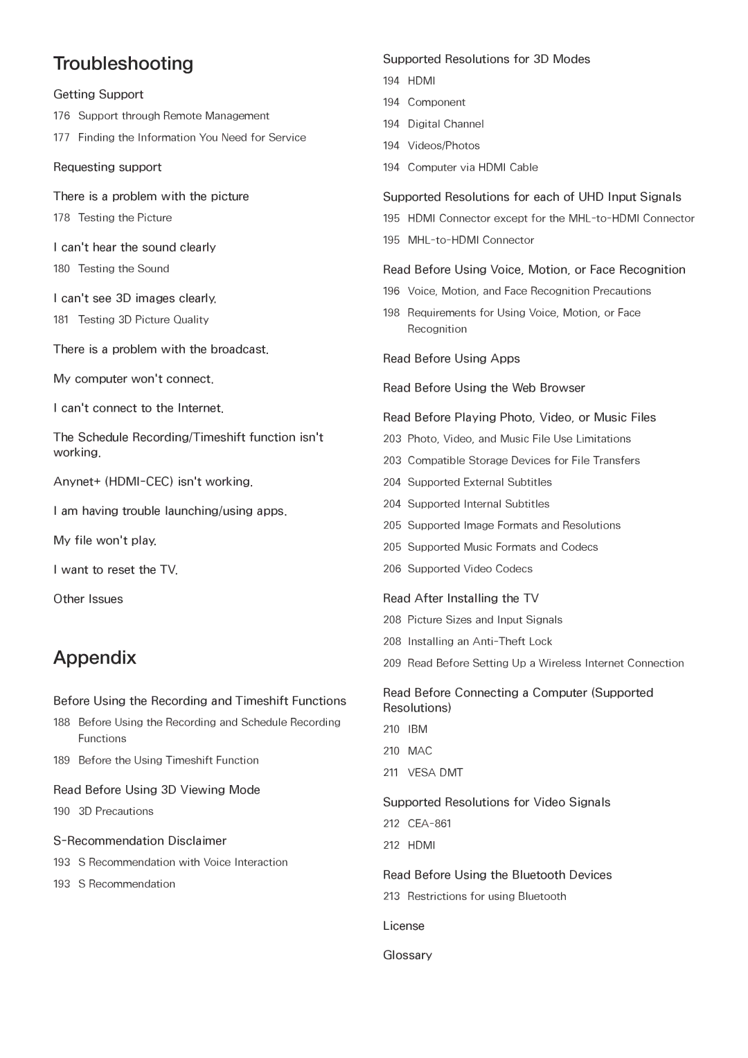 Samsung UN85HU8550 manual Troubleshooting 